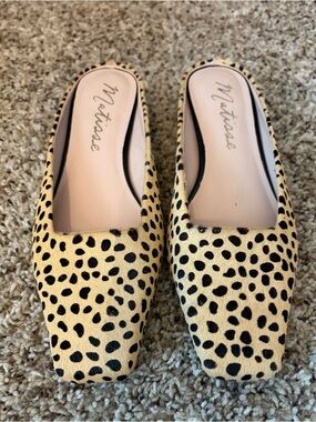 Matisse Cheetah Print Square-Toe Kitten Heel Mule